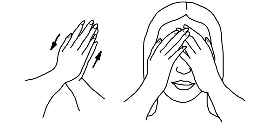 Palming - un exercice populaire pour détendre les muscles des yeux